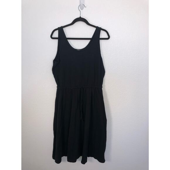 Style & Co Black Sweatshirt Material Midi Drawstring Tank Dress - L - Picture 2 of 3